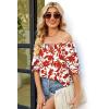 image:imageWIHOLL Womens Short Sleeve Square Neck Summer Tops Dressy Casual Blouses Trendy Clothes 2026B  Floral Print