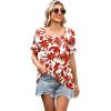 image:imageWIHOLL Womens Short Sleeve Square Neck Summer Tops Dressy Casual Blouses Trendy Clothes 2026B  Floral Print