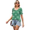 image:imageWIHOLL Womens Short Sleeve Square Neck Summer Tops Dressy Casual Blouses Trendy Clothes 2026B  Mint Green Print