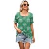 image:imageWIHOLL Womens Short Sleeve Square Neck Summer Tops Dressy Casual Blouses Trendy Clothes 2026B  Mint Green Print