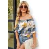 image:imageWIHOLL Womens Short Sleeve Square Neck Summer Tops Dressy Casual Blouses Trendy Clothes 2026B  Print a