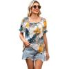 image:imageWIHOLL Womens Short Sleeve Square Neck Summer Tops Dressy Casual Blouses Trendy Clothes 2026B  Print a