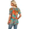 image:imageWIHOLL Womens Short Sleeve Square Neck Summer Tops Dressy Casual Blouses Trendy Clothes 2026B  Tropical Print