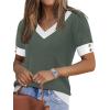 image:imageWIHOLL Womens Short Sleeve Sweater Lightweight Knit Tops Summer Spring Shirts with Buttons Trendy3green