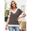 image:imageWIHOLL Womens Short Sleeve Sweater Lightweight Knit Tops Summer Spring Shirts with Buttons Trendy5khaki
