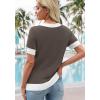 image:imageWIHOLL Womens Short Sleeve Sweater Lightweight Knit Tops Summer Spring Shirts with Buttons Trendy5khaki