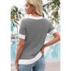 image:imageWIHOLL Womens Short Sleeve Sweater Lightweight Knit Tops Summer Spring Shirts with Buttons Trendy6grey