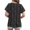 image:imageWIHOLL Womens Summer Tops 2026 Short Sleeve V Neck T Shirts Fashion Beach Vacation Clothes Business Casual OutfitsBlack Striped White