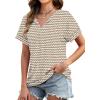 image:imageWIHOLL Womens Summer Tops 2026 Short Sleeve V Neck T Shirts Fashion Beach Vacation Clothes Business Casual OutfitsBrown White