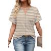 image:imageWIHOLL Womens Summer Tops 2026 Short Sleeve V Neck T Shirts Fashion Beach Vacation Clothes Business Casual OutfitsBrown White