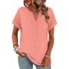 image:imageWIHOLL Womens Summer Tops 2026 Short Sleeve V Neck T Shirts Fashion Beach Vacation Clothes Business Casual OutfitsCoral
