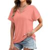 image:imageWIHOLL Womens Summer Tops 2026 Short Sleeve V Neck T Shirts Fashion Beach Vacation Clothes Business Casual OutfitsCoral