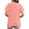 image:imageWIHOLL Womens Summer Tops 2026 Short Sleeve V Neck T Shirts Fashion Beach Vacation Clothes Business Casual OutfitsCoral