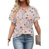 image:imageWIHOLL Womens Summer Tops 2026 Short Sleeve V Neck T Shirts Fashion Beach Vacation Clothes Business Casual OutfitsFloral