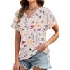image:imageWIHOLL Womens Summer Tops 2026 Short Sleeve V Neck T Shirts Fashion Beach Vacation Clothes Business Casual OutfitsFloral