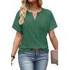 image:imageWIHOLL Womens Summer Tops 2026 Short Sleeve V Neck T Shirts Fashion Beach Vacation Clothes Business Casual OutfitsGreen