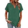 image:imageWIHOLL Womens Summer Tops 2026 Short Sleeve V Neck T Shirts Fashion Beach Vacation Clothes Business Casual OutfitsGreen