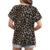 image:imageWIHOLL Womens Summer Tops 2026 Short Sleeve V Neck T Shirts Fashion Beach Vacation Clothes Business Casual OutfitsLeopard