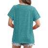 image:imageWIHOLL Womens Summer Tops 2026 Short Sleeve V Neck T Shirts Fashion Beach Vacation Clothes Business Casual OutfitsTurquoise