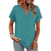 image:imageWIHOLL Womens Summer Tops 2026 Short Sleeve V Neck T Shirts Fashion Beach Vacation Clothes Business Casual OutfitsTurquoise