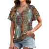 image:imageWIHOLL Womens Summer Tops 2026 Short Sleeve V Neck T Shirts Fashion Beach Vacation Clothes Business Casual OutfitsVintage Boho