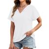 image:imageWIHOLL Womens Summer Tops 2026 Short Sleeve V Neck T Shirts Fashion Beach Vacation Clothes Business Casual OutfitsWhite