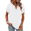 image:imageWIHOLL Womens Summer Tops 2026 Short Sleeve V Neck T Shirts Fashion Beach Vacation Clothes Business Casual OutfitsWhite