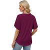 image:imageWIHOLL Womens Summer Tops Short Petal Sleeve Shirts Fashion V Neck Womens Clothing01 Deeppurple