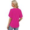 image:imageWIHOLL Womens Summer Tops Short Petal Sleeve Shirts Fashion V Neck Womens Clothing01 Hotpink