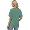image:imageWIHOLL Womens Summer Tops Short Petal Sleeve Shirts Fashion V Neck Womens Clothing01 Lightgreen