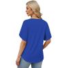 image:imageWIHOLL Womens Summer Tops Short Petal Sleeve Shirts Fashion V Neck Womens Clothing01 Royal
