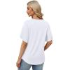 image:imageWIHOLL Womens Summer Tops Short Petal Sleeve Shirts Fashion V Neck Womens Clothing01 White