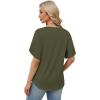 image:imageWIHOLL Womens Summer Tops Short Petal Sleeve Shirts Fashion V Neck Womens Clothing02 Armygreen