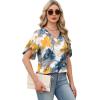 image:imageWIHOLL Womens Summer Tops Short Petal Sleeve Shirts Fashion V Neck Womens ClothingFloral 01