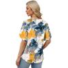image:imageWIHOLL Womens Summer Tops Short Petal Sleeve Shirts Fashion V Neck Womens ClothingFloral 01
