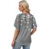 image:imageWIHOLL Womens Summer Tops Short Petal Sleeve Shirts Fashion V Neck Womens ClothingFloral 010