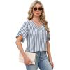 image:imageWIHOLL Womens Summer Tops Short Petal Sleeve Shirts Fashion V Neck Womens ClothingFloral 011