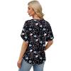 image:imageWIHOLL Womens Summer Tops Short Petal Sleeve Shirts Fashion V Neck Womens ClothingFloral 012