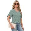 image:imageWIHOLL Womens Summer Tops Short Petal Sleeve Shirts Fashion V Neck Womens ClothingFloral 013