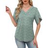 image:imageWIHOLL Womens Summer Tops Short Petal Sleeve Shirts Fashion V Neck Womens ClothingFloral 013