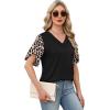image:imageWIHOLL Womens Summer Tops Short Petal Sleeve Shirts Fashion V Neck Womens ClothingFloral 015