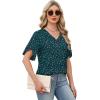 image:imageWIHOLL Womens Summer Tops Short Petal Sleeve Shirts Fashion V Neck Womens ClothingFloral 016