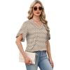 image:imageWIHOLL Womens Summer Tops Short Petal Sleeve Shirts Fashion V Neck Womens ClothingFloral 02
