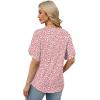 image:imageWIHOLL Womens Summer Tops Short Petal Sleeve Shirts Fashion V Neck Womens ClothingFloral 03