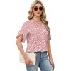 image:imageWIHOLL Womens Summer Tops Short Petal Sleeve Shirts Fashion V Neck Womens ClothingFloral 03