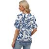 image:imageWIHOLL Womens Summer Tops Short Petal Sleeve Shirts Fashion V Neck Womens ClothingFloral 04