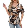 image:imageWIHOLL Womens Summer Tops Short Petal Sleeve Shirts Fashion V Neck Womens ClothingFloral 07