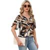 image:imageWIHOLL Womens Summer Tops Short Petal Sleeve Shirts Fashion V Neck Womens ClothingFloral 07