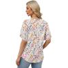 image:imageWIHOLL Womens Summer Tops Short Petal Sleeve Shirts Fashion V Neck Womens ClothingFloral 08