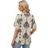 image:imageWIHOLL Womens Summer Tops Short Petal Sleeve Shirts Fashion V Neck Womens ClothingFloral 09